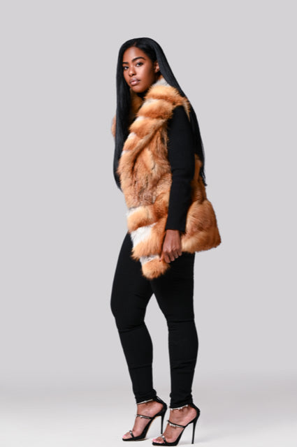 Natural Red Fox Vest Mid